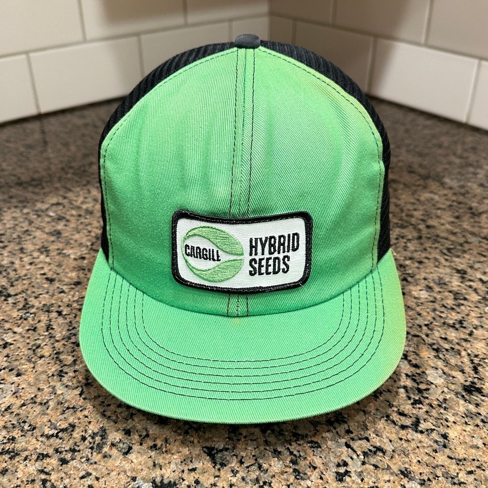 Vintage Cargill Hybrid Seeds K-Brand Trucker Hat Green Mesh Snapback USA